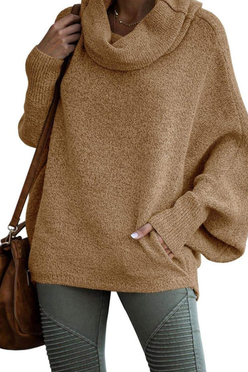 Nonnadress  Fashionable pullover lantern loose long sleeve sweater