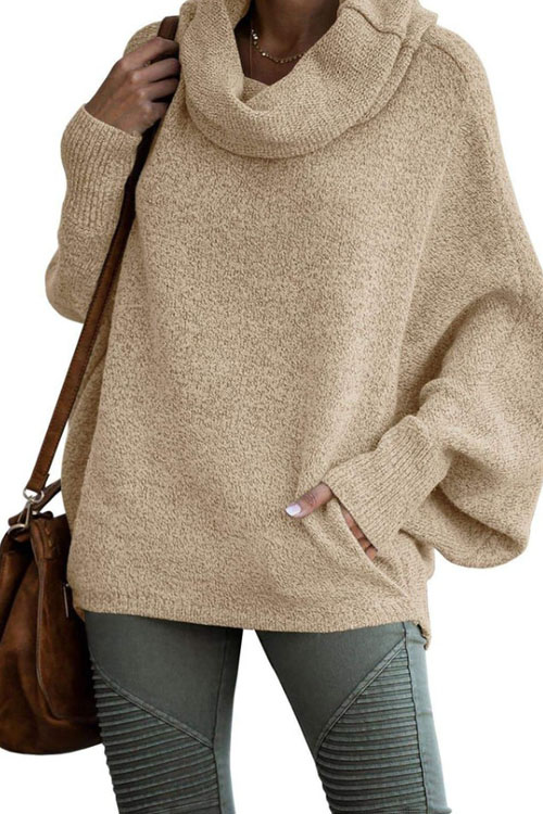 Nonnadress  Fashionable pullover lantern loose long sleeve sweater