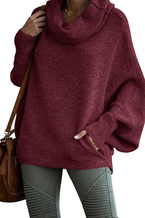Nonnadress  Fashionable pullover lantern loose long sleeve sweater