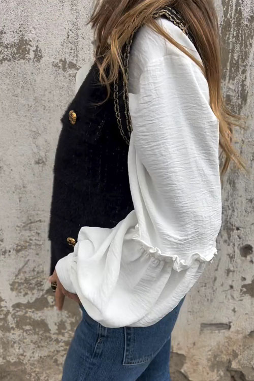 Nonnadress  Simple long-sleeved loose button-down shirt