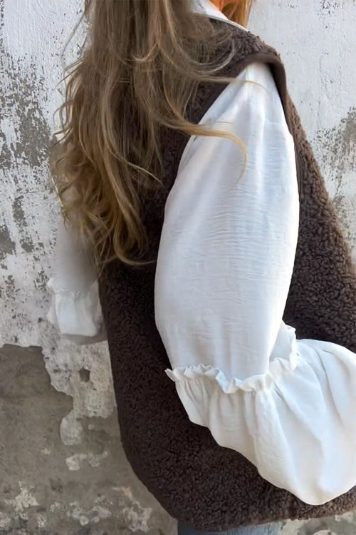 Nonnadress  Simple long-sleeved loose button-down shirt