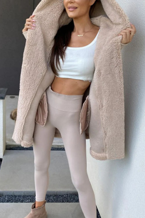 Nonnadress Plush loose hooded jacket top