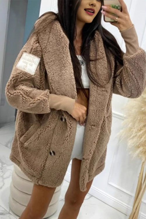 Nonnadress Plush loose hooded jacket top