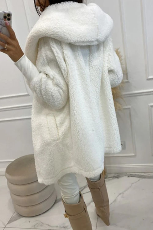 Nonnadress Plush loose hooded jacket top