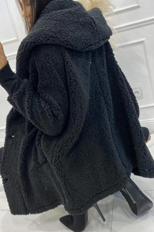 Nonnadress Plush loose hooded jacket top