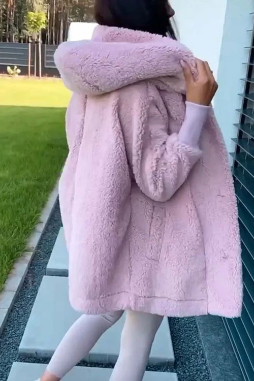 Nonnadress Plush loose hooded jacket top