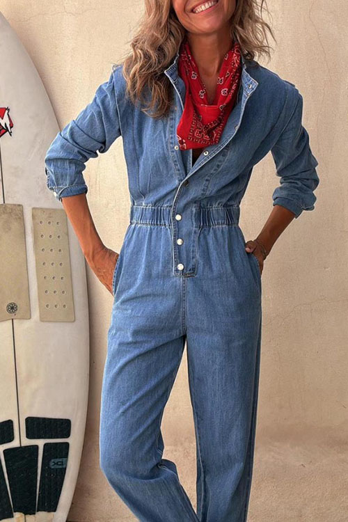 Nonnadress Personalized street pockets washed foot jumpsuit