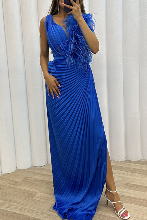 kathiadress Party pleated zippered hem dress