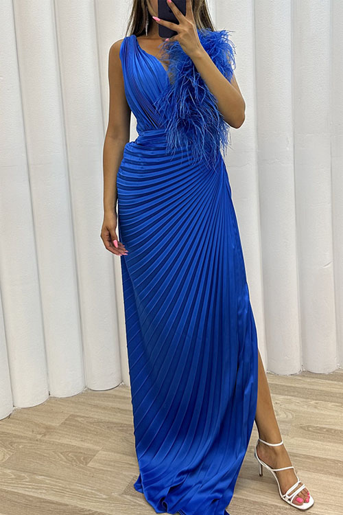 kathiadress Party pleated zippered hem dress