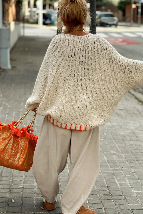 Nonnadress  Valentine's Day Five-Pointed Star Knitted Sweater