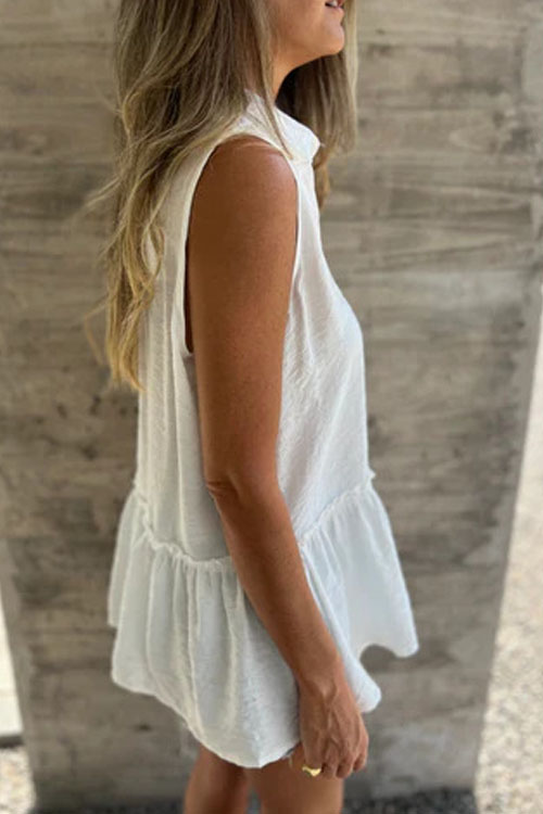 Nonnadress Lapel Button Down Pleated Ruffle Holiday Shirt