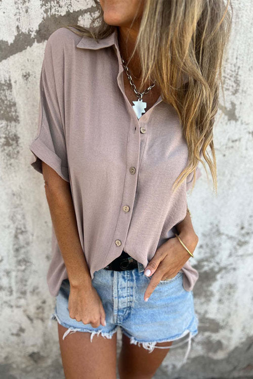 Nonnadress Lapel Casual Button Down Shirt Top