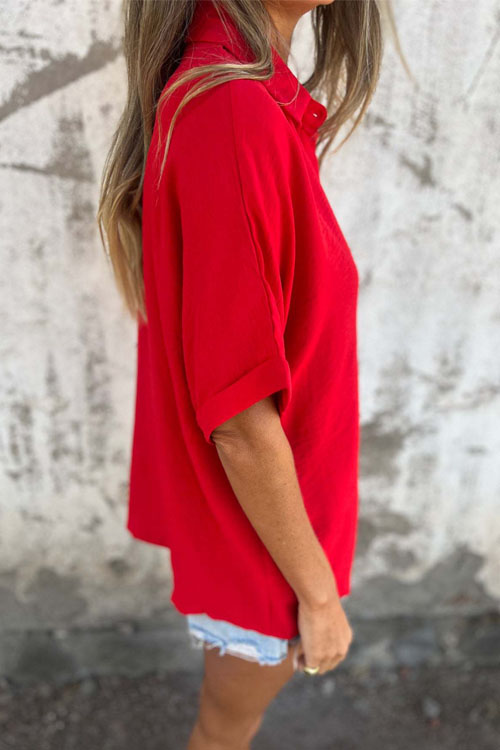 Nonnadress Lapel Casual Button Down Shirt Top