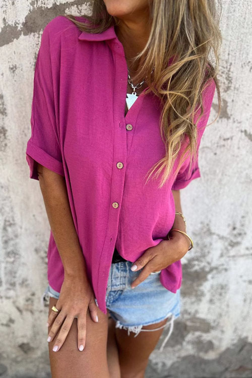 Nonnadress Lapel Casual Button Down Shirt Top