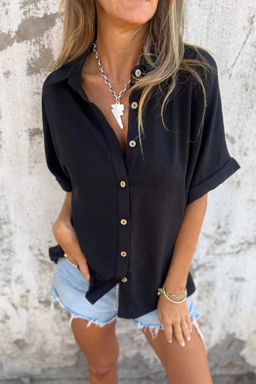 Nonnadress Lapel Casual Button Down Shirt Top