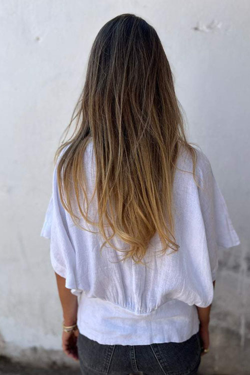 Nonnadress Loose V-neck Casual Cotton Linen Top