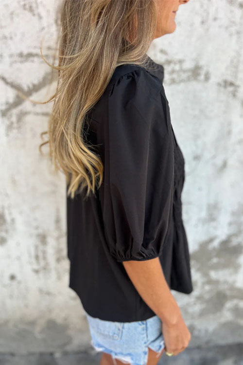 Nonnadress Round Neck Button Casual Fashion Short Sleeve Range Top