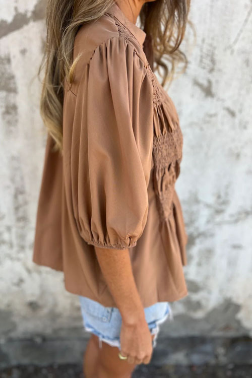 Nonnadress Round Neck Button Casual Fashion Short Sleeve Range Top