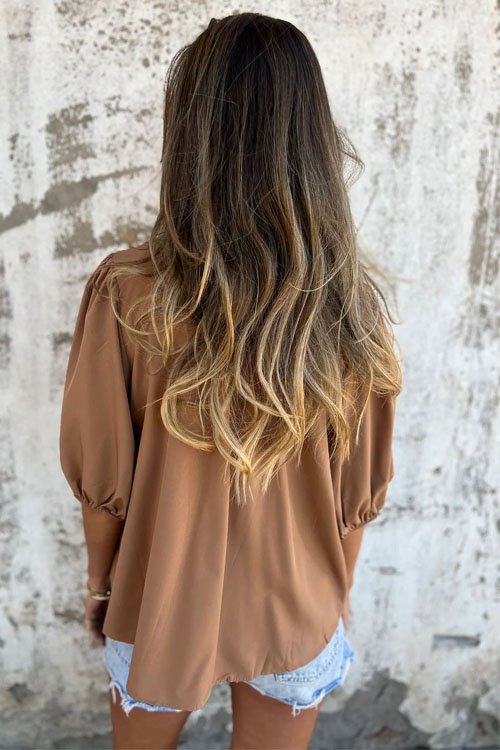 Nonnadress Round Neck Button Casual Fashion Short Sleeve Range Top