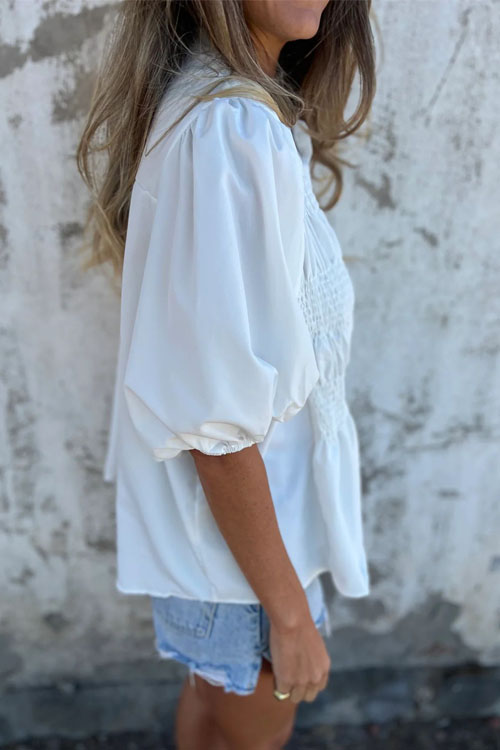 Nonnadress Round Neck Button Casual Fashion Short Sleeve Range Top