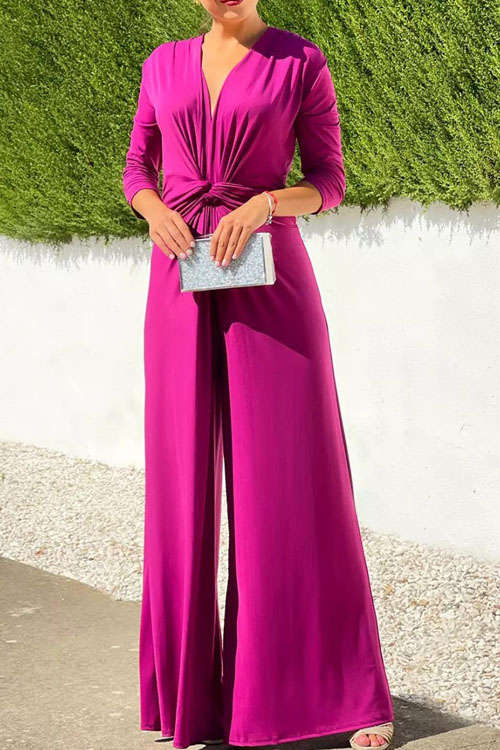 Nonnadress Chic Twisted Knot Wide-leg Jumpsuit