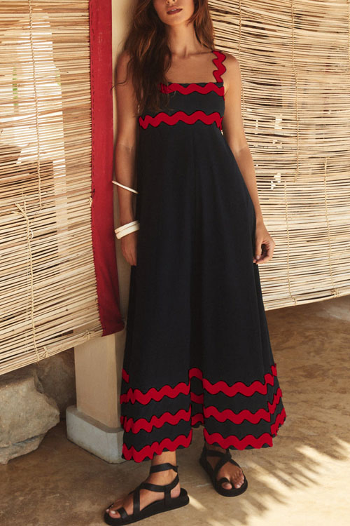 Kathiadress  Summer new style suspender printed long dress