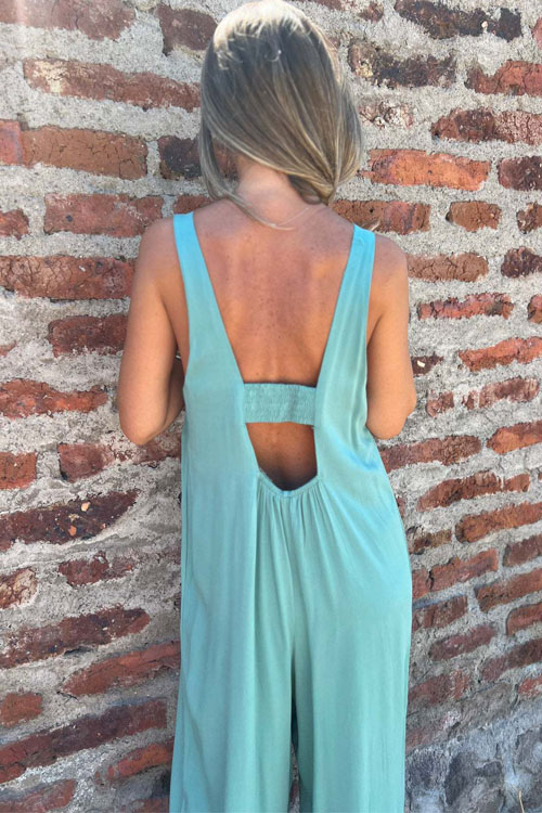 Nonnadress Button Insert Pockets Loose Casual Jumpsuit