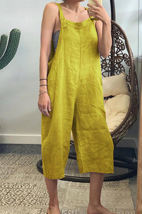Nonnadress Cotton Seven Points Loose Casual Strappy Jumpsuit