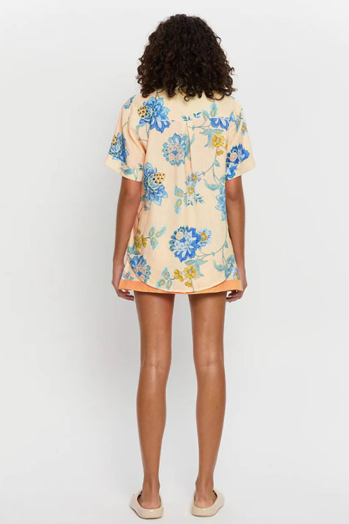 Nonnadresss Blue Floral Printed Skirt Set