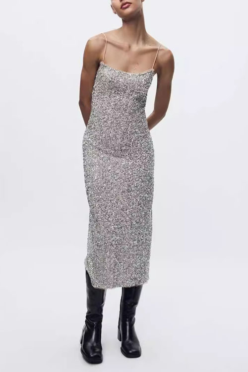Nonnadress Slim-cut Sequin Slip Dress