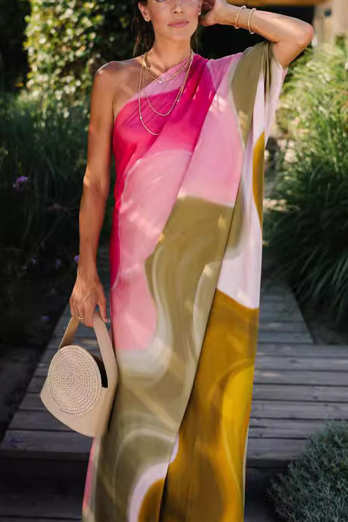 Nonnadress Slouchy Backless Printed Loose Dress