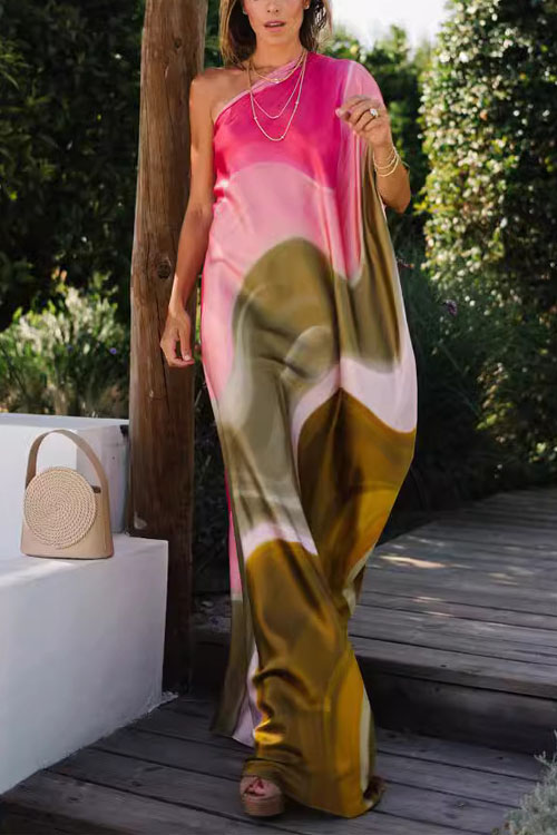 Nonnadress Slouchy Backless Printed Loose Dress