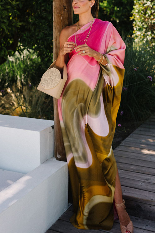 Nonnadress Slouchy Backless Printed Loose Dress