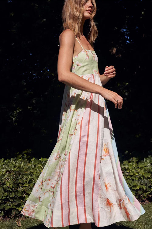 Nonnadress Halter Graffiti Printed Hem Dress