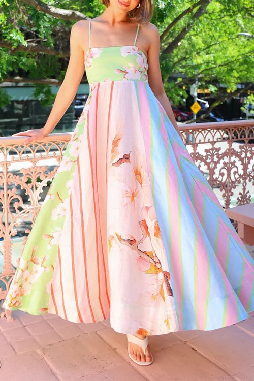 Nonnadress Halter Graffiti Printed Hem Dress