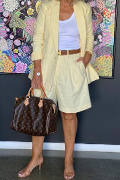 Nonnadress Stylish Casual Lapel Cardigan Suit