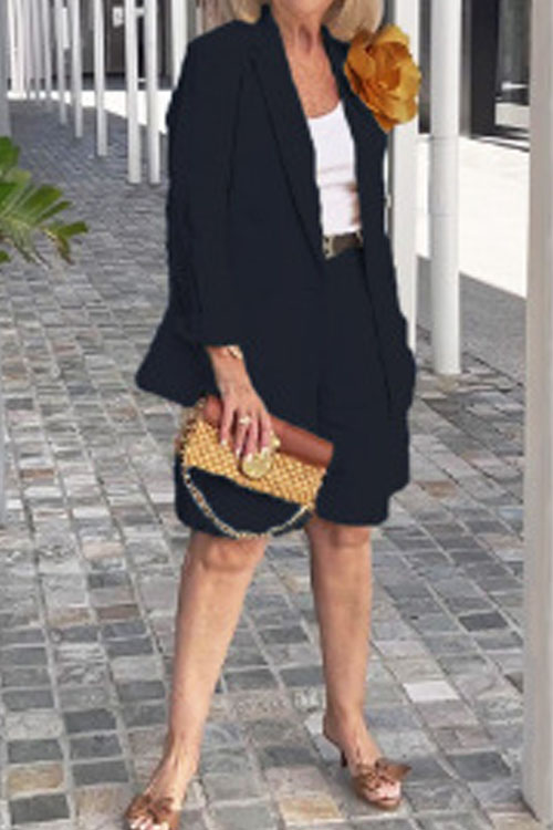 Nonnadress Stylish Casual Lapel Cardigan Suit