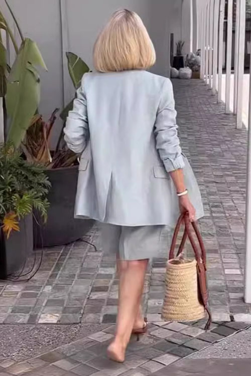 Nonnadress Stylish Casual Lapel Cardigan Suit