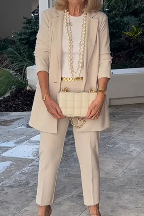 Fashion Cardigan Blazer Trousers Two-piece Set