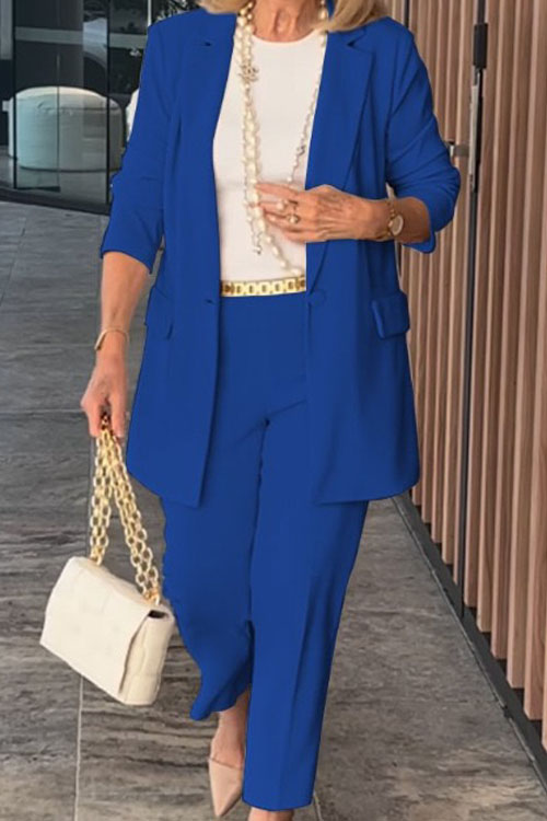 Fashion Cardigan Blazer Trousers Two-piece Set