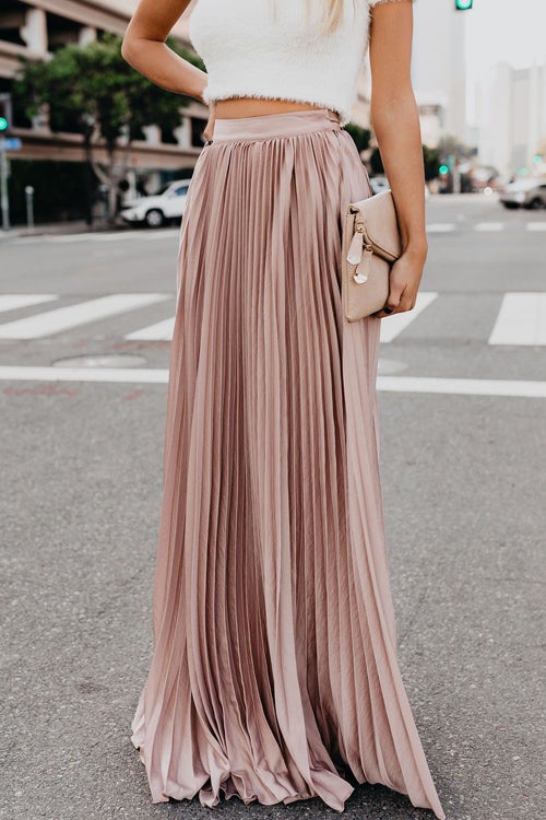 Nonnadress BrRWht Colors Pleated HRWh Waist Skirt