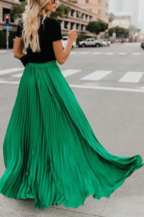 Nonnadress BrRWht Colors Pleated HRWh Waist Skirt