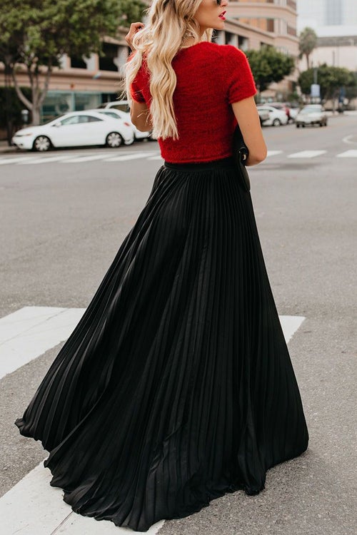 Nonnadress BrRWht Colors Pleated HRWh Waist Skirt