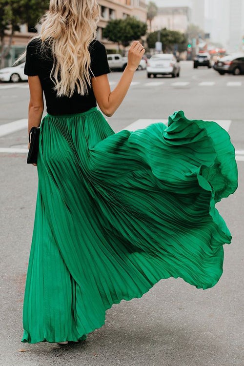 Nonnadress BrRWht Colors Pleated HRWh Waist Skirt