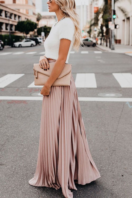 Nonnadress BrRWht Colors Pleated HRWh Waist Skirt