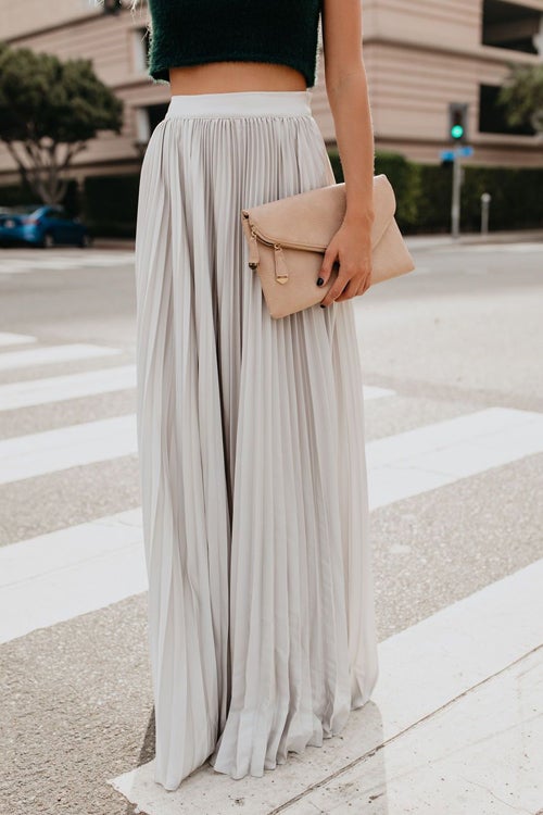 Nonnadress BrRWht Colors Pleated HRWh Waist Skirt