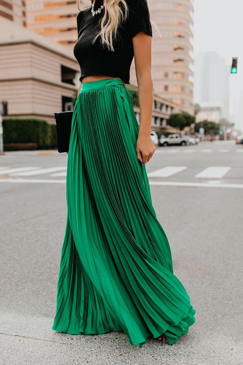 Nonnadress BrRWht Colors Pleated HRWh Waist Skirt