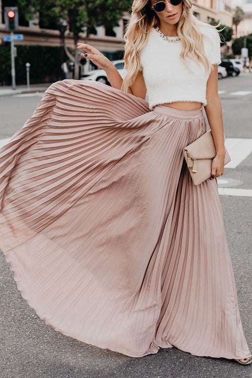 Nonnadress BrRWht Colors Pleated HRWh Waist Skirt