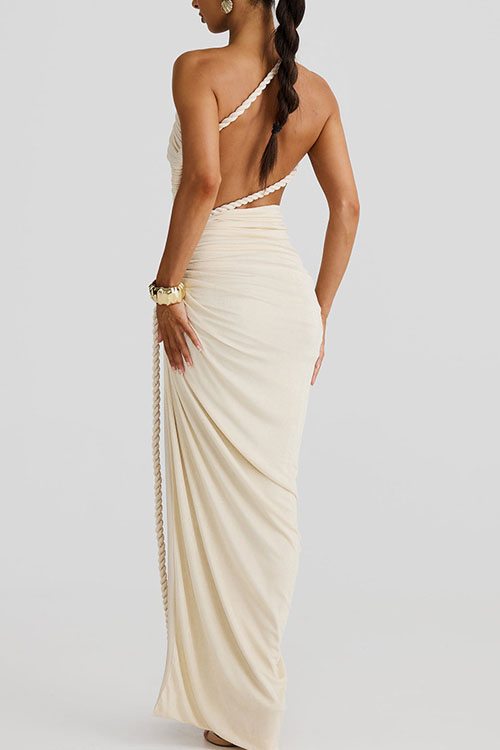 Nonnadress Irregular Sexy Backless Hemp Rope Split Dress