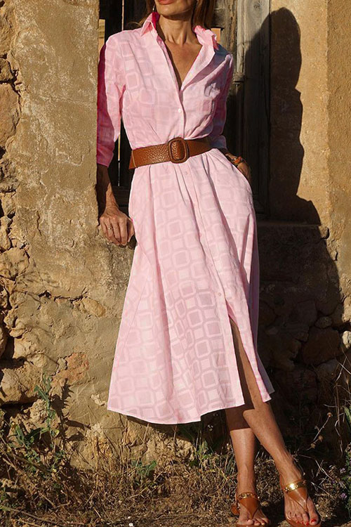 Nonnadress Stylish Check Printed Shirt Dress